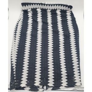 Bar III Black White Textured Pencil Skirt Fitted Stretch Knit Bodycon